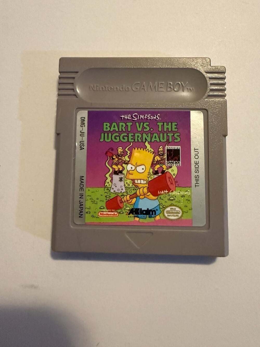 Nintendo Game Boy The Simpsons Bart vs. The Juggernauts Game Cartridge